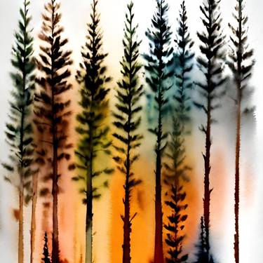 Print of Tree Paintings by Kateryna Oliinyk