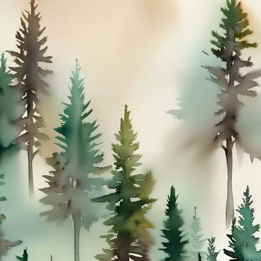 Green and brown watercolor pines thumb