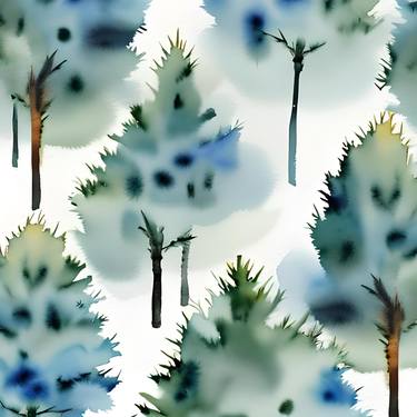 Blue watercolor trees thumb