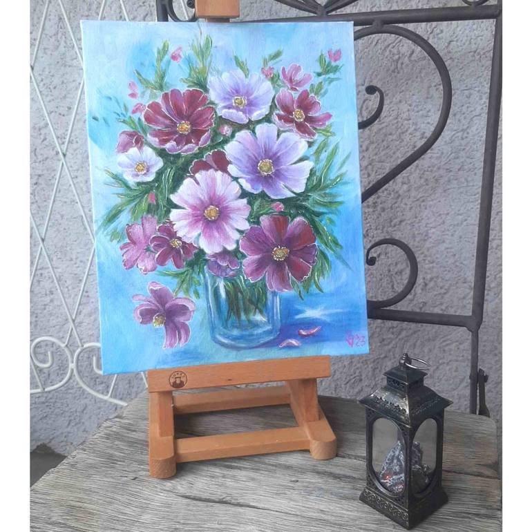 Original Impressionism Floral Painting by Elena Vyatkina