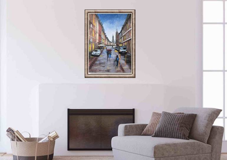 Original Impressionism Cities Painting by Elena Vyatkina