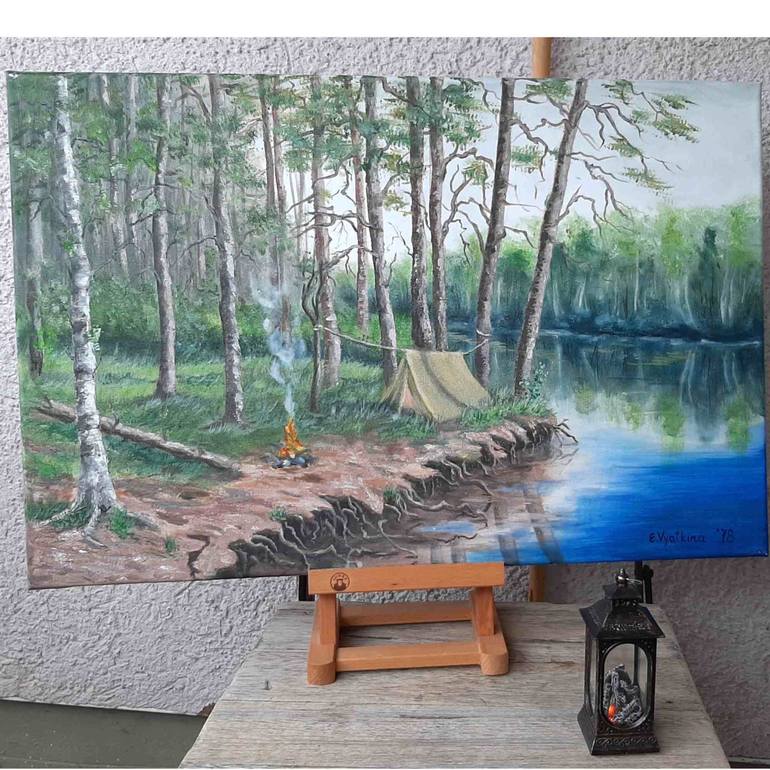 Original Impressionism Landscape Painting by Elena Vyatkina