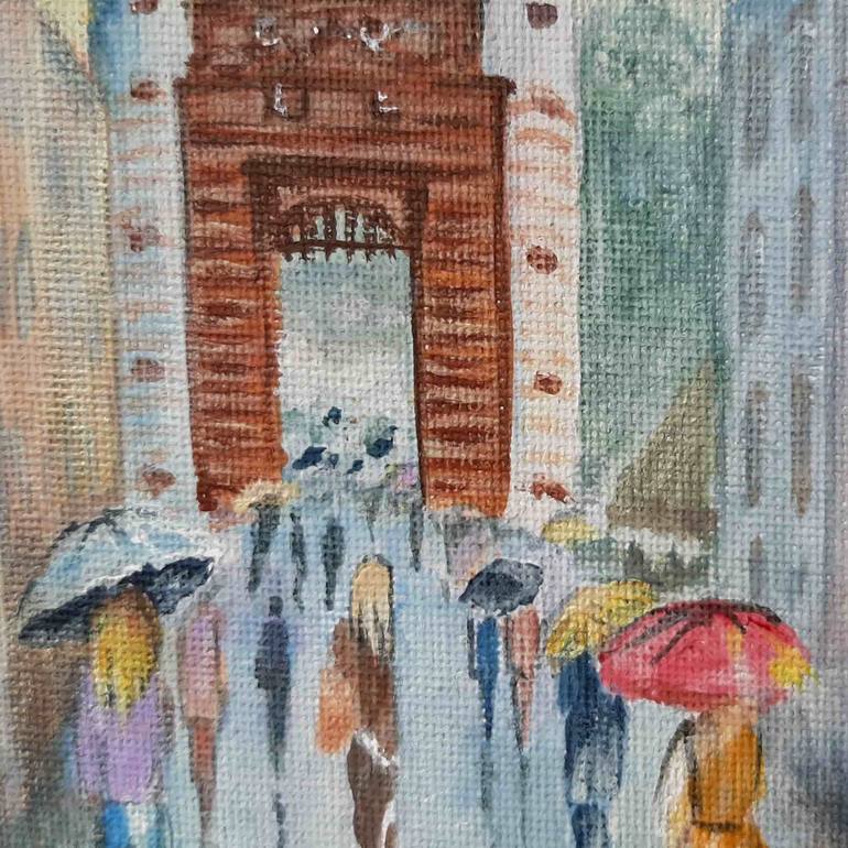 Original Illustration Cities Painting by Elena Vyatkina