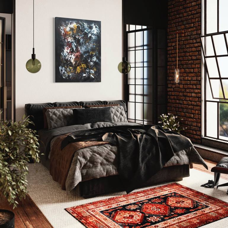 Original Abstract Expressionism Abstract Painting by Paresh Nrshinga Frsa