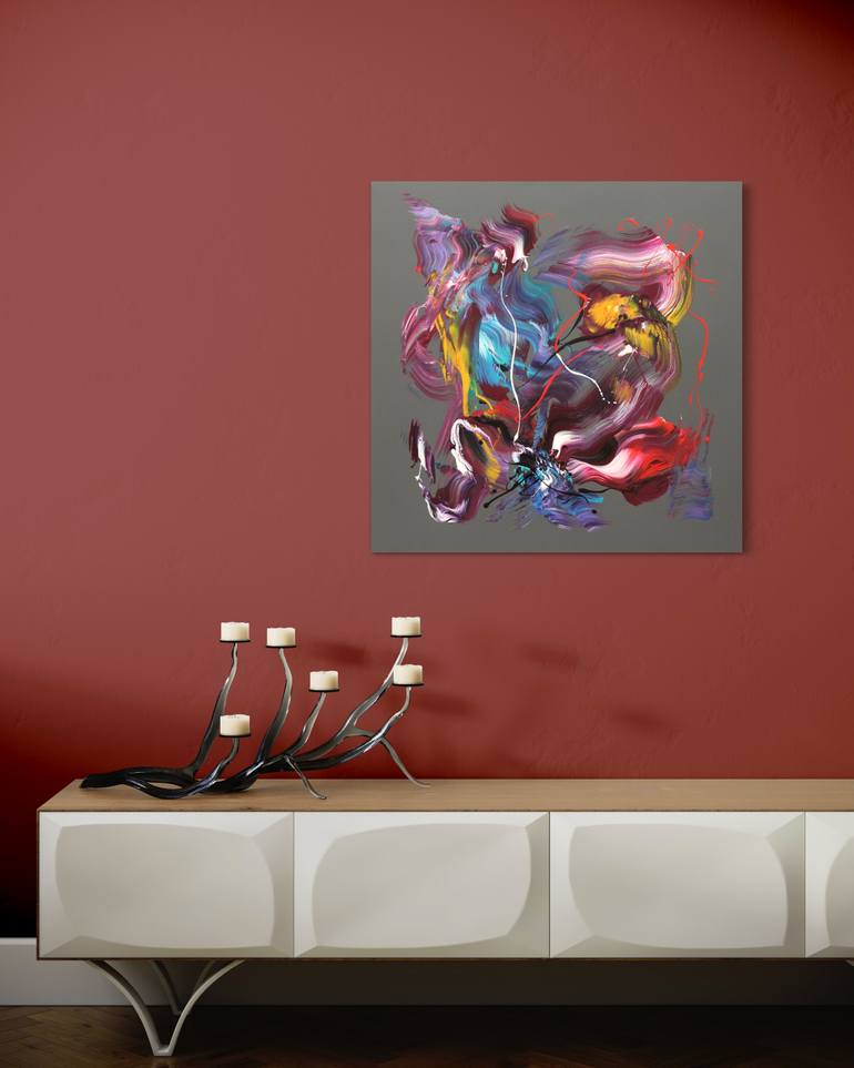 Original Abstract Expressionism Abstract Painting by Paresh Nrshinga Frsa