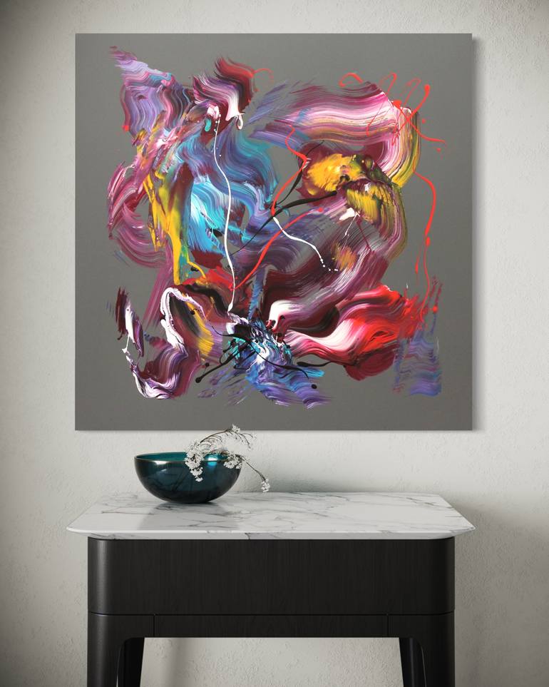 Original Abstract Expressionism Abstract Painting by Paresh Nrshinga Frsa