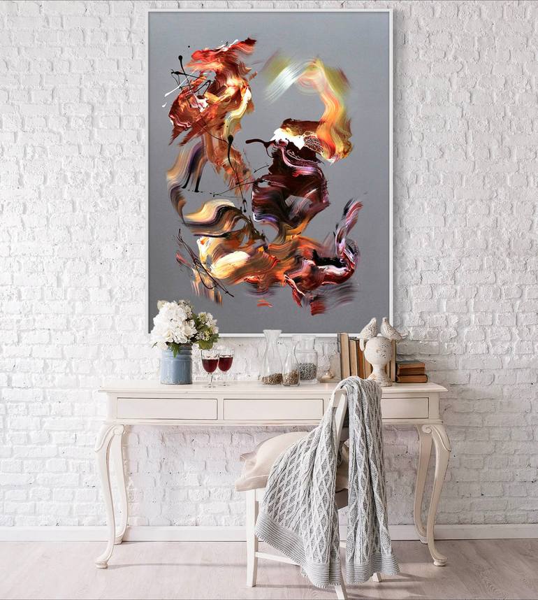 Original Abstract Expressionism Abstract Painting by Paresh Nrshinga Frsa