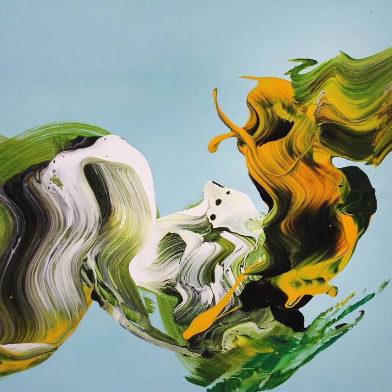 Original Art Nouveau Abstract Painting by Paresh Nrshinga Frsa