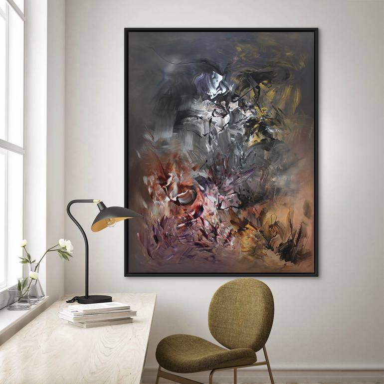 Original Abstract Expressionism Abstract Painting by Paresh Nrshinga Frsa