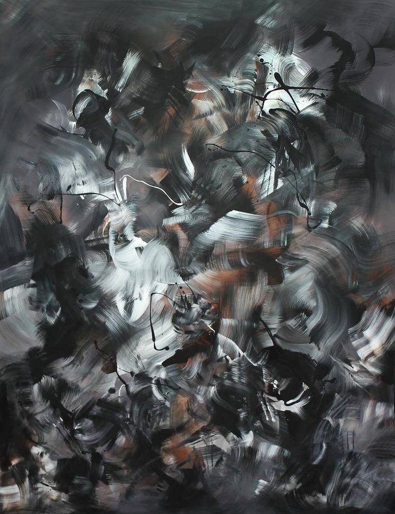 Original Abstract Expressionism Abstract Painting by Paresh Nrshinga Frsa