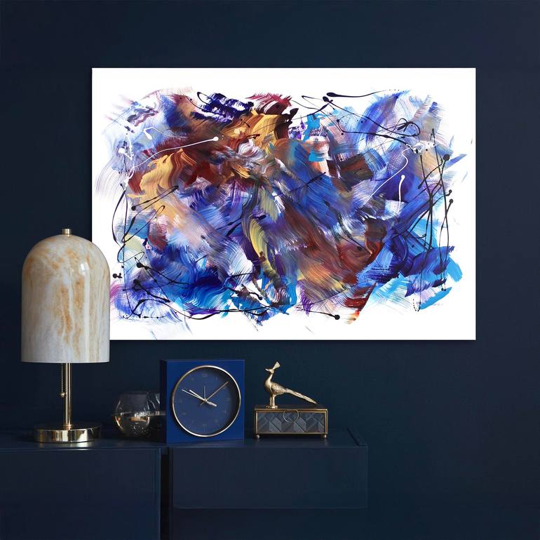 Original Art Nouveau Abstract Painting by Paresh Nrshinga Frsa