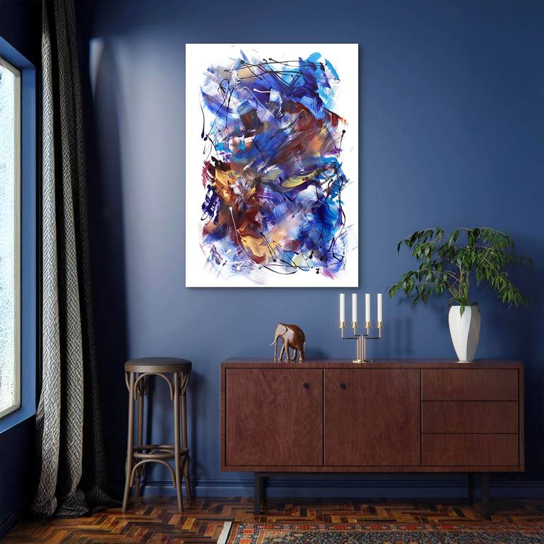 Original Art Nouveau Abstract Painting by Paresh Nrshinga Frsa