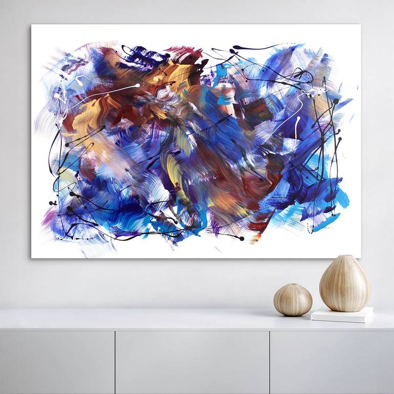 Original Art Nouveau Abstract Painting by Paresh Nrshinga Frsa