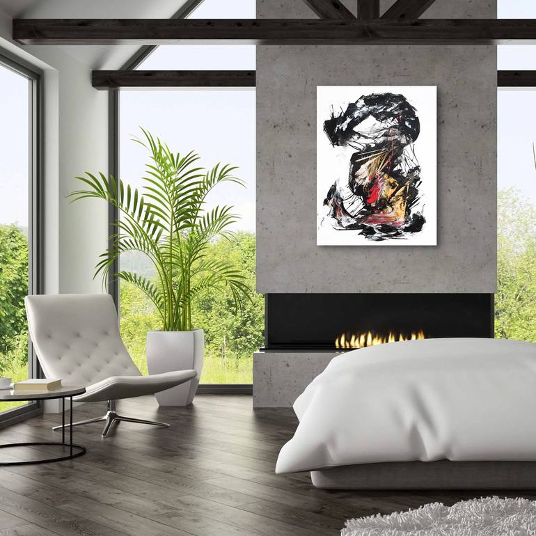Original Art Deco Abstract Painting by Paresh Nrshinga Frsa