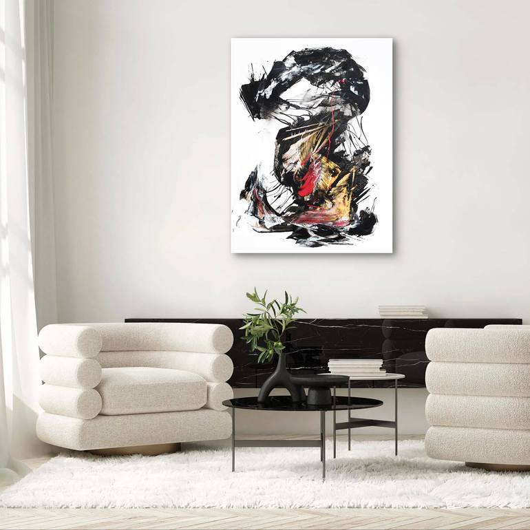 Original Art Deco Abstract Painting by Paresh Nrshinga Frsa