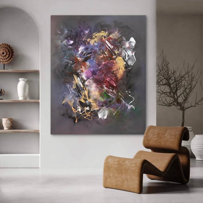 Original Abstract Expressionism Abstract Painting by Paresh Nrshinga Frsa
