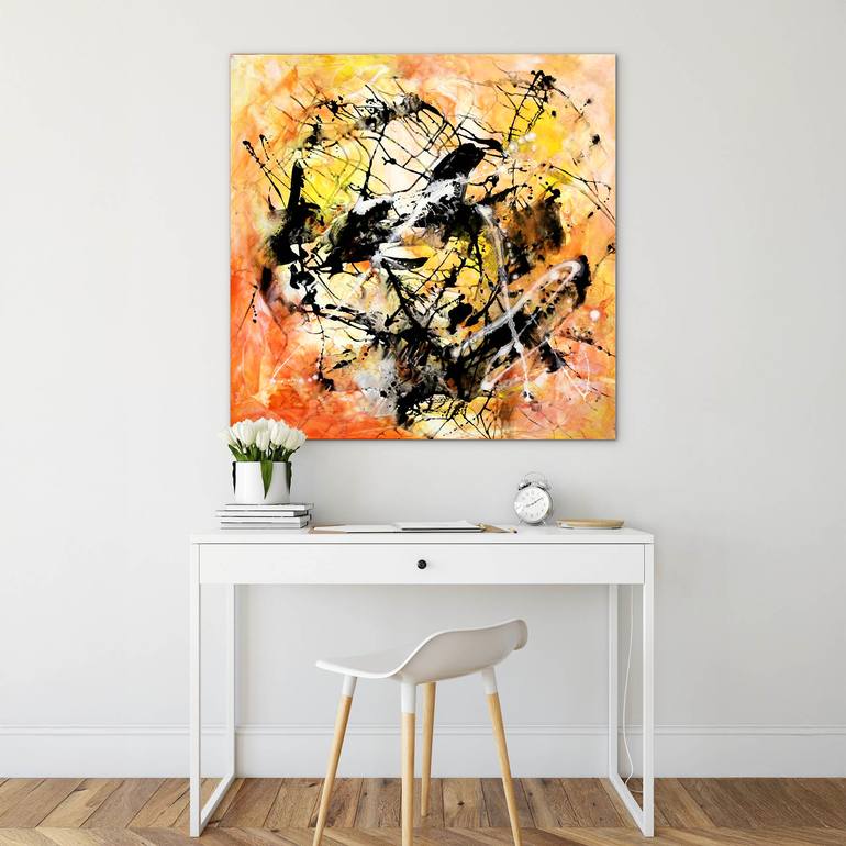 Original Abstract Expressionism Abstract Painting by Paresh Nrshinga Frsa