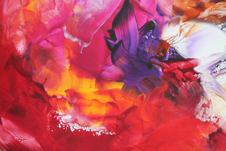 Original Abstract Floral Painting by Paresh Nrshinga Frsa