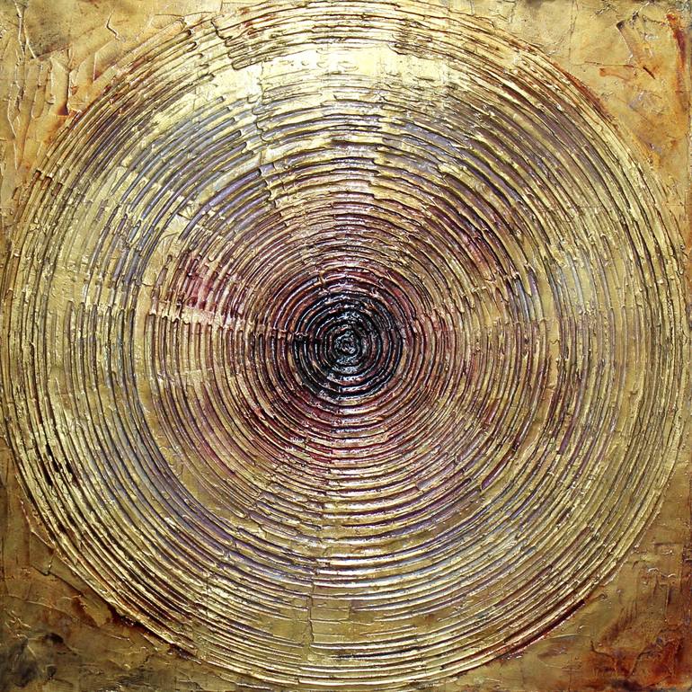 Awaken/gold leaf mixed media Collage by Paresh Nrshinga | Saatchi Art