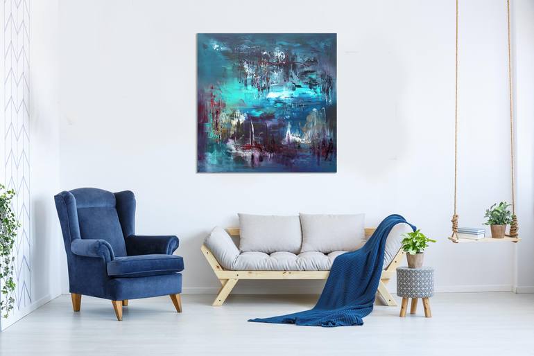 Original Abstract Seascape Painting by Paresh Nrshinga Frsa