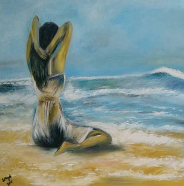 Original Beach Painting by Somayeh HATAMZADEH