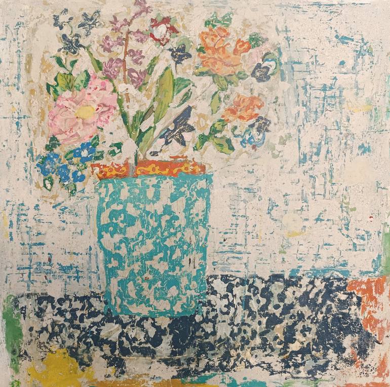 Original Modernism Floral Mixed Media by Mina Katebi