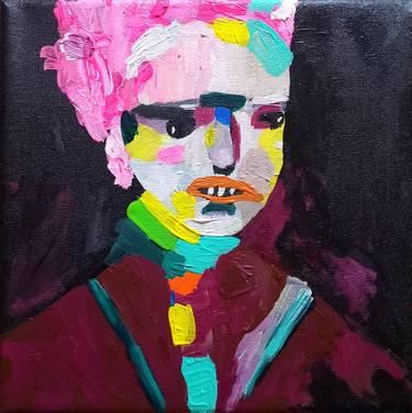 Original Abstract Expressionism Portrait Paintings by Burcu Panahi