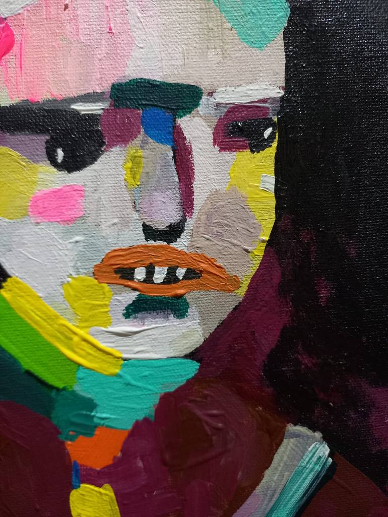 Original Abstract Expressionism Portrait Painting by Burcu Panahi