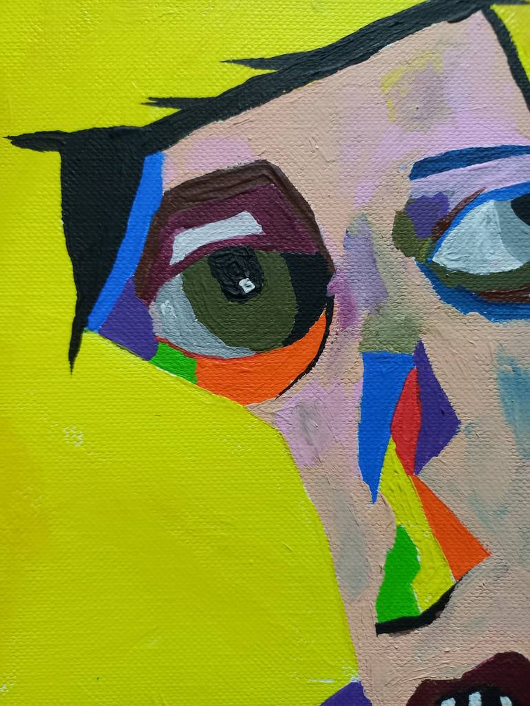 Original Abstract Expressionism Portrait Painting by Burcu Panahi