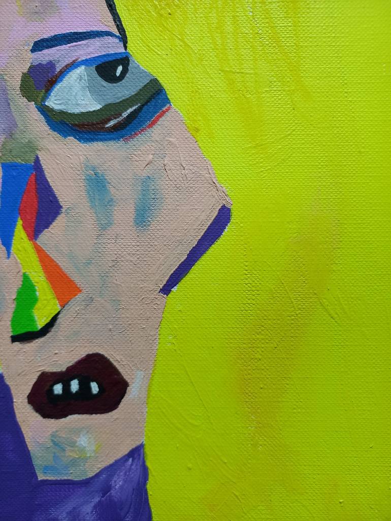 Original Abstract Expressionism Portrait Painting by Burcu Panahi