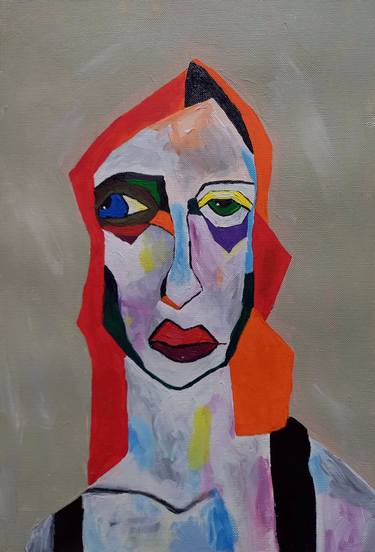 Print of Cubism Portrait Paintings by Burcu Panahi