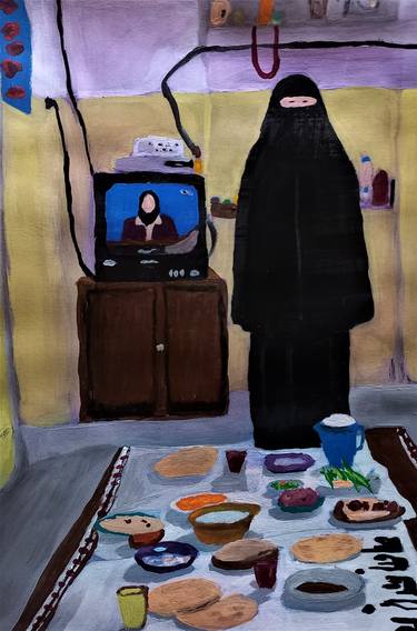 Print of People Paintings by Burcu Panahi