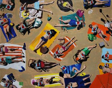 Print of Figurative Beach Paintings by Burcu Panahi