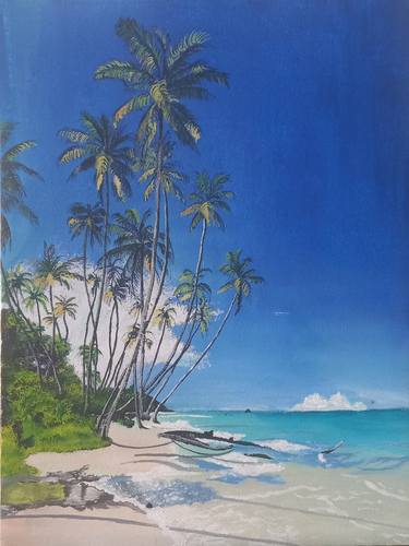 Original Beach Painting by Aniez Art