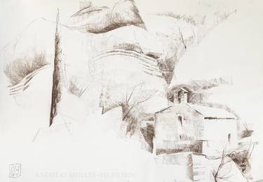 Original Fine Art Landscape Drawings by Andreas Müller-Bechstein