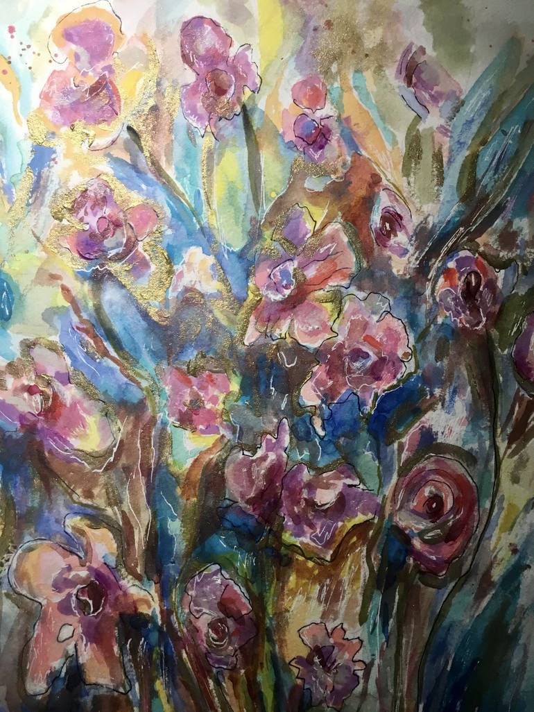 Original Floral Painting by Raissa Leonova