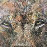 Lion oil painting eyes