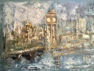 Timeless London original textured oil abstract fantasy painting thumb