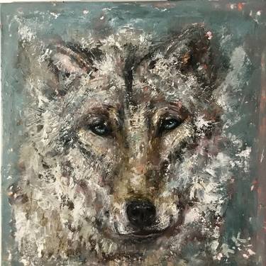 Wolf original oil painting thumb