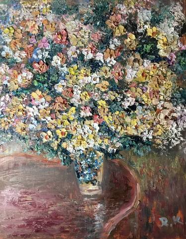 Print of Impressionism Floral Paintings by Raissa Leonova