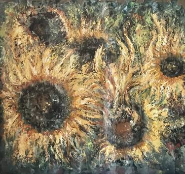 Sunflowers large canvas art thumb