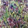 Irises impasto painting