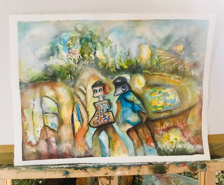 Original Figurative Love Painting by Raissa Leonova