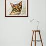 Abyssinean cat painting