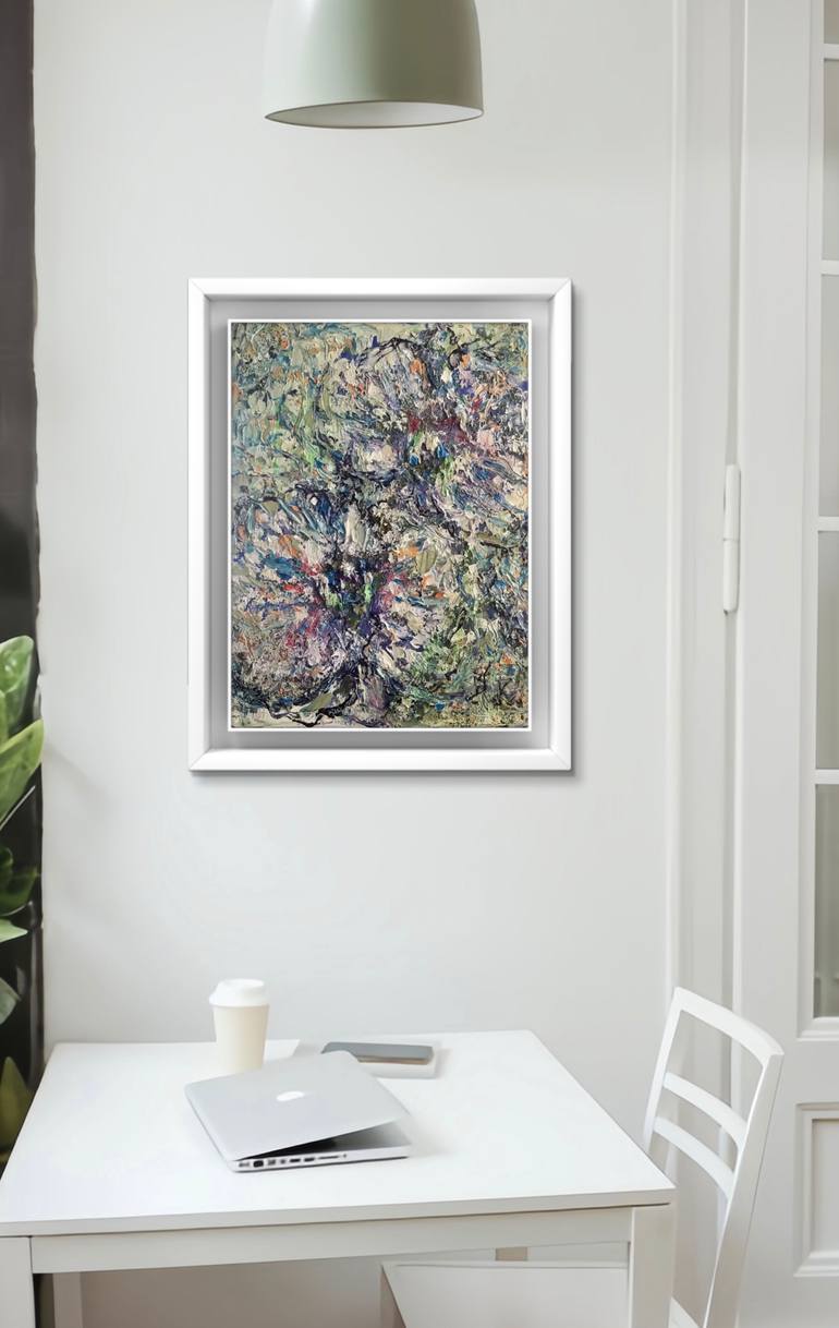 Original Abstract Floral Painting by Raissa Leonova