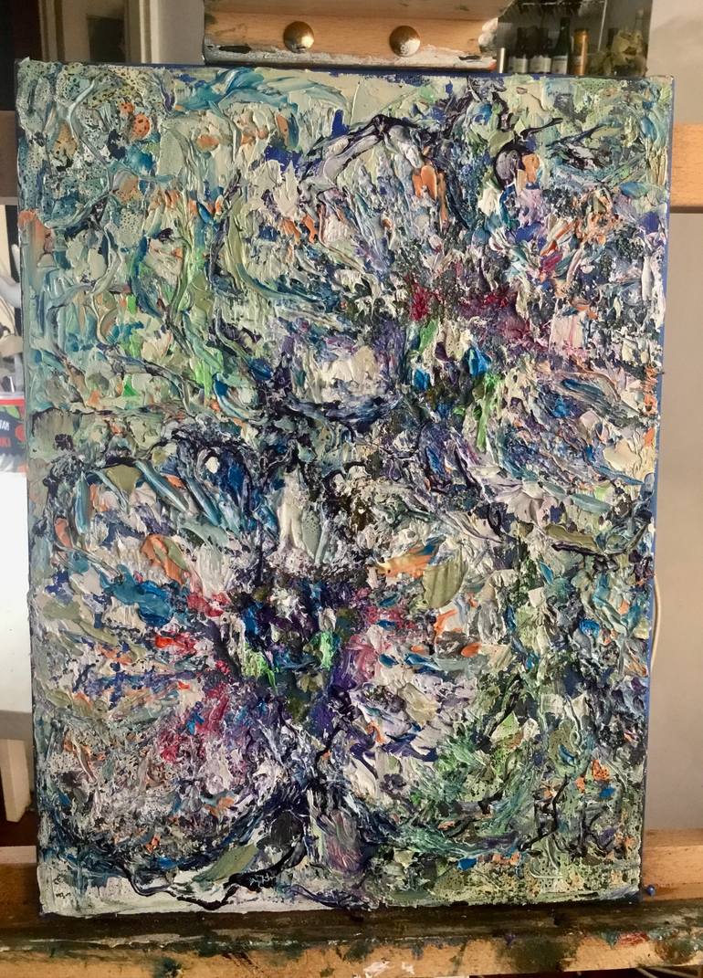 Original Abstract Floral Painting by Raissa Leonova