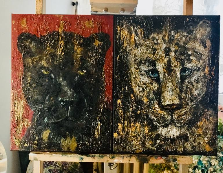 Original Portraiture Animal Painting by Raissa Leonova