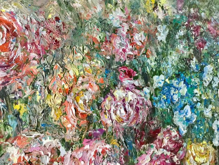 Original Impressionism Floral Painting by Raissa Leonova