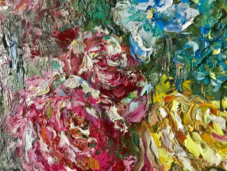 Original Impressionism Floral Painting by Raissa Leonova