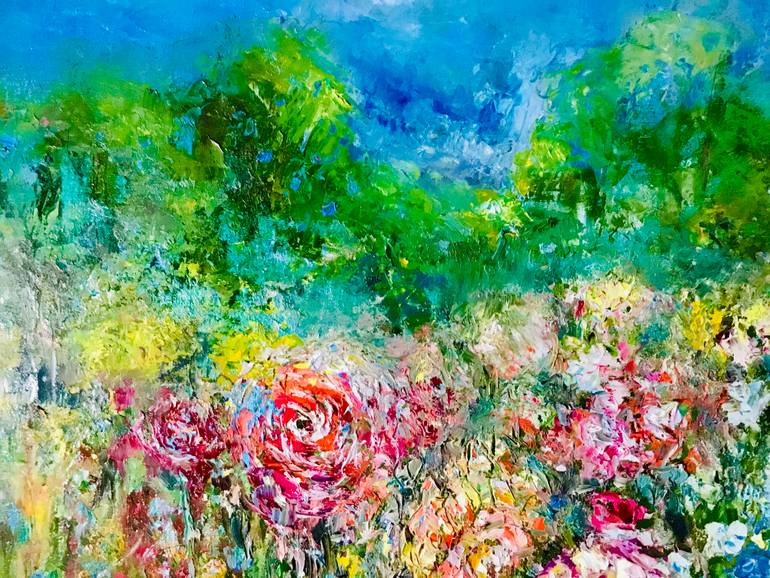 Original Impressionism Floral Painting by Raissa Leonova